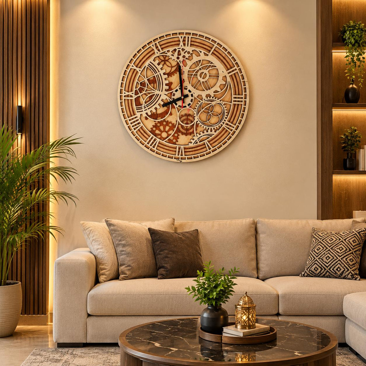 Modern Gear | Wooden Wall Clock