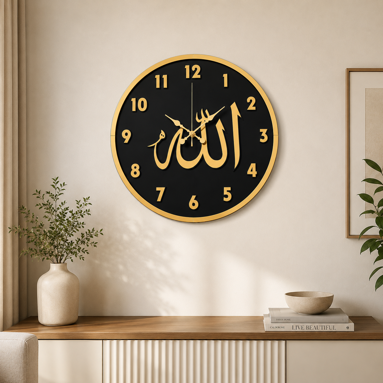 Allah Islamic Wall Clock | Islamic Wall Art