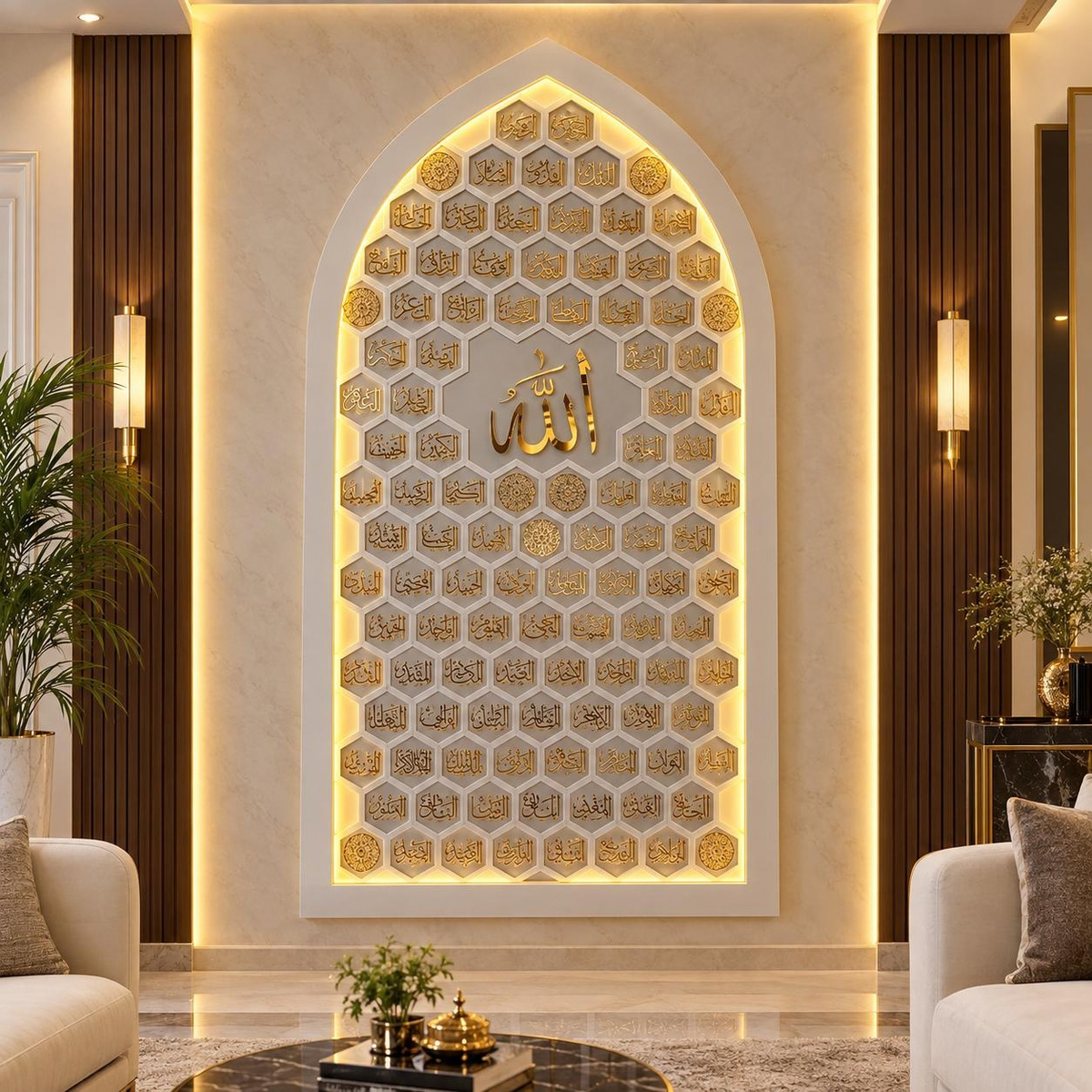 Asma Ul Husna Illuminated Islamic Wall Art