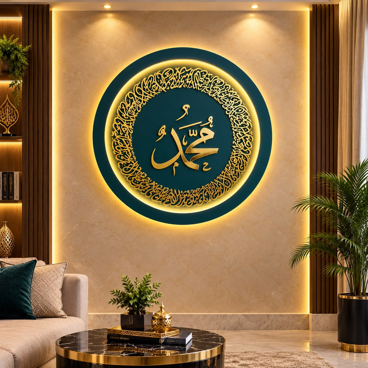 Royal Noor – Allah & Muhammad ﷺ Islamic Wall Decor - Set