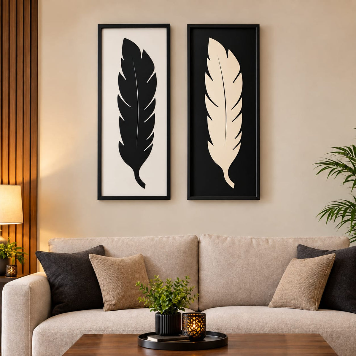 Modern Feather Duo – Set of 2 Wall Art